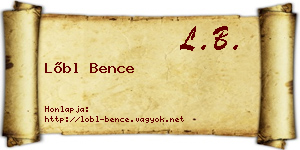 Lőbl Bence névjegykártya